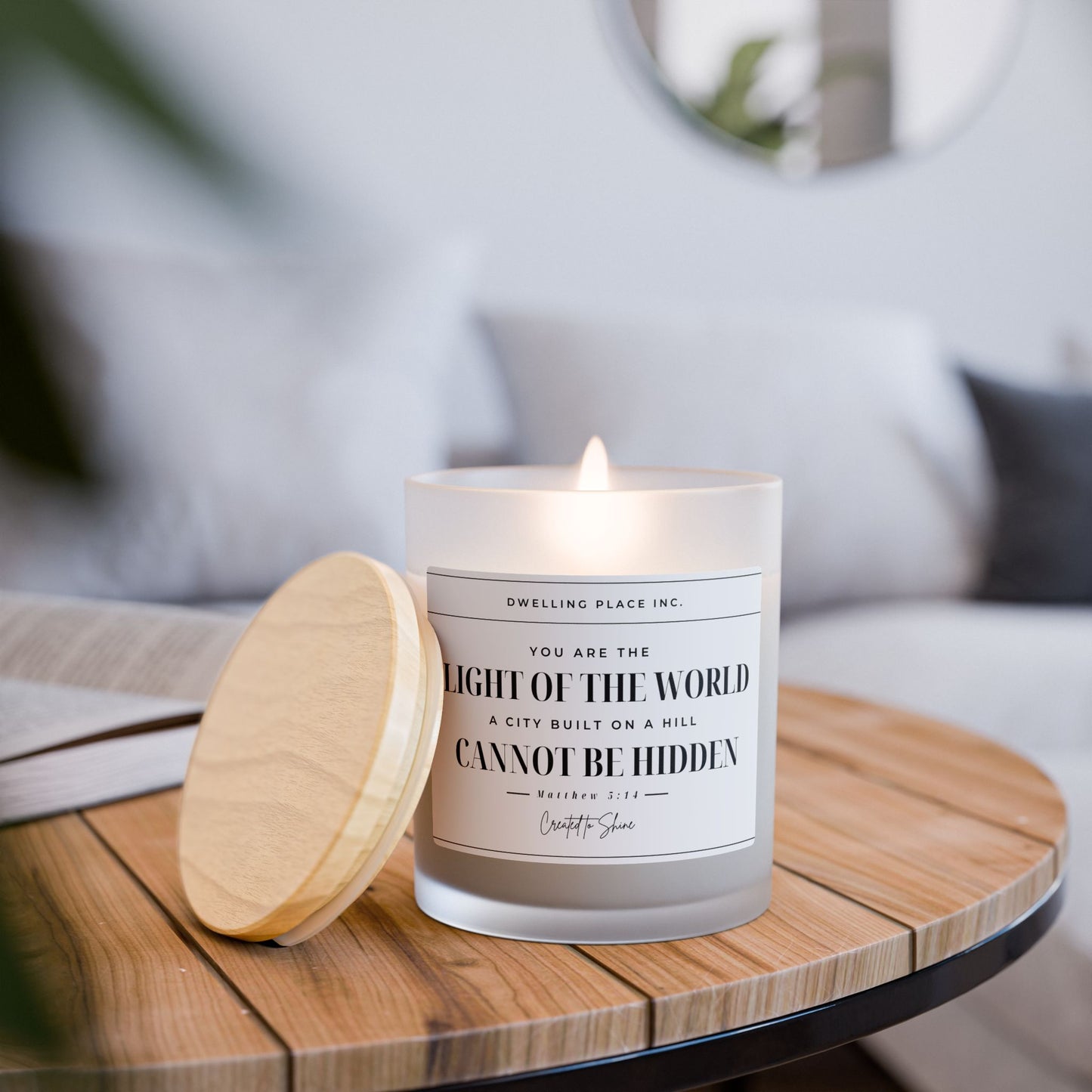 Light of the World Frosted Glass Candle