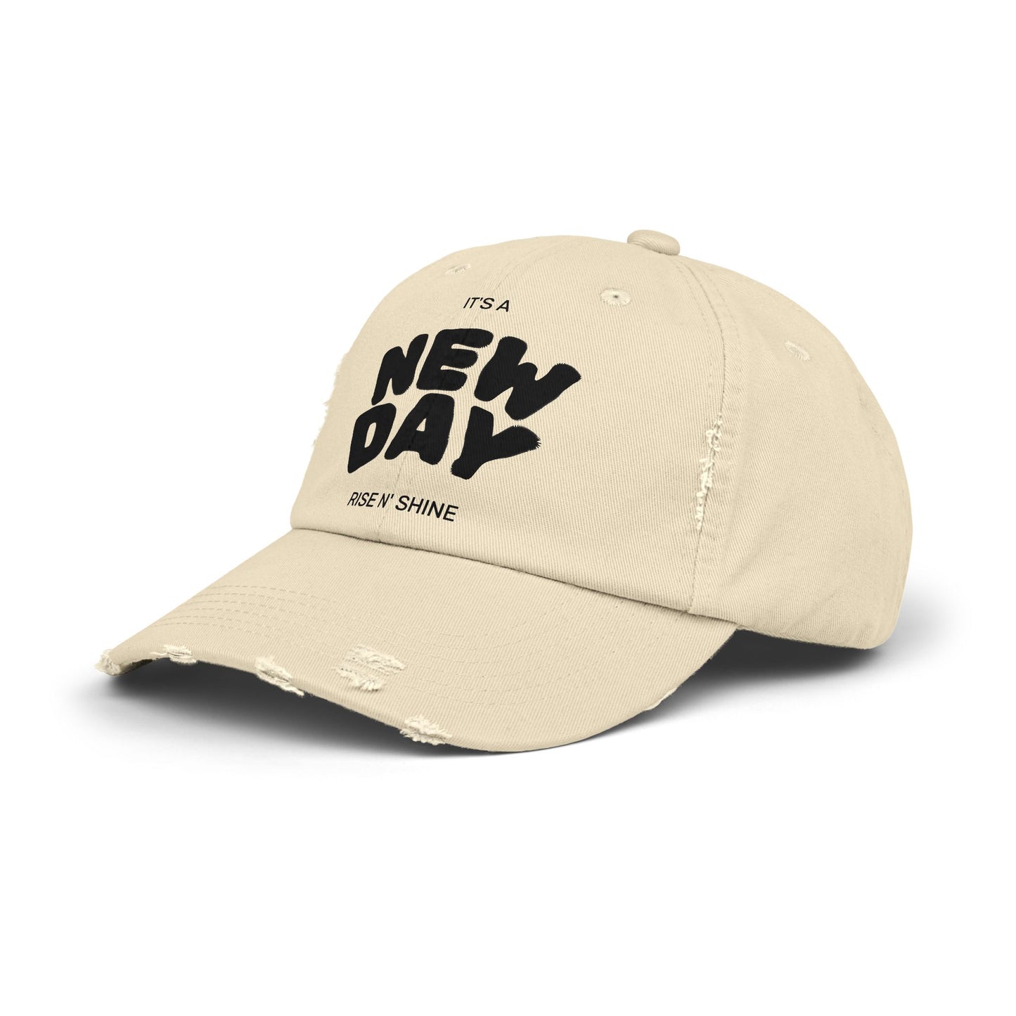 Unisex Distressed Cap - It's a New Day, Rise N' Shine