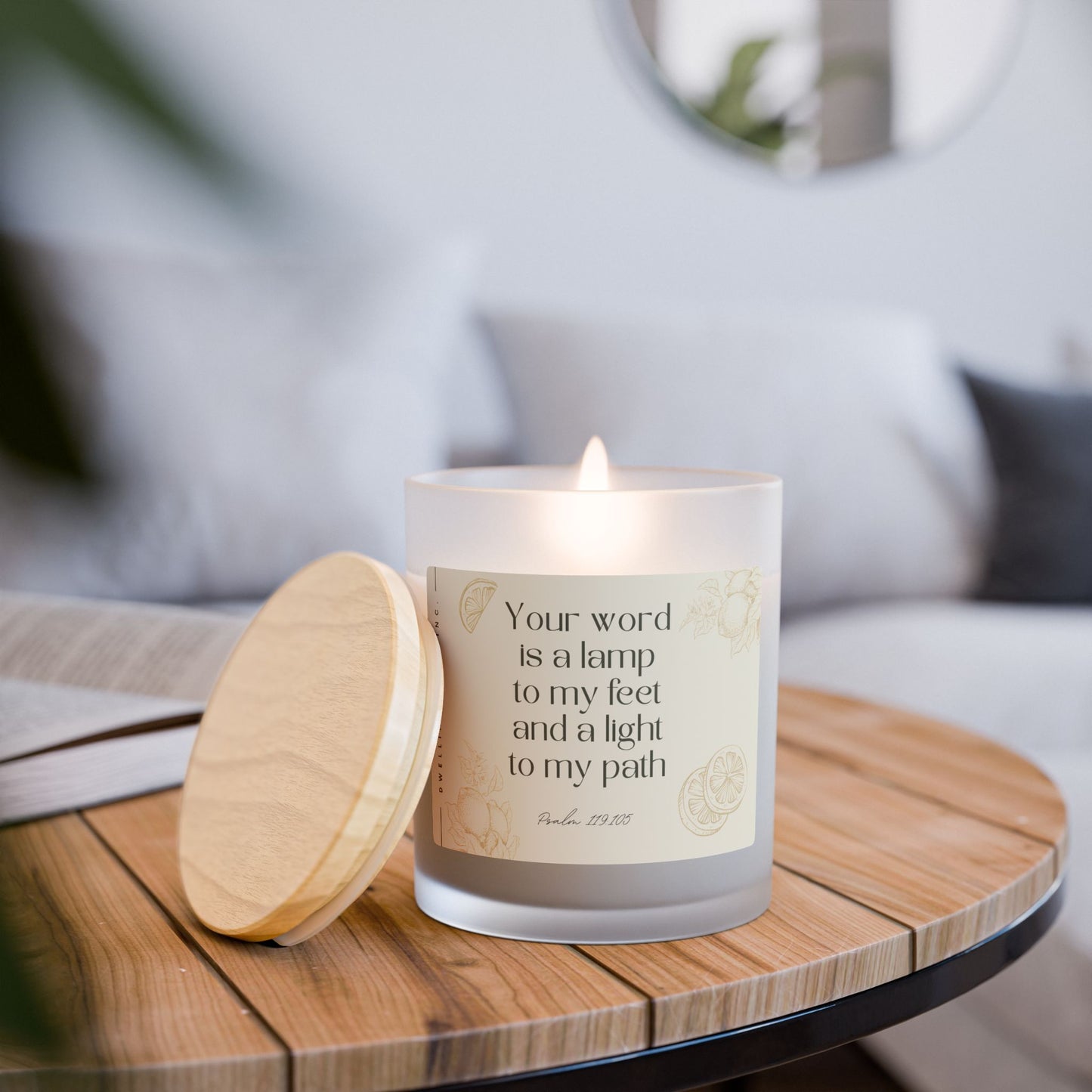 Your Word is a Lamp Frosted Glass Candle