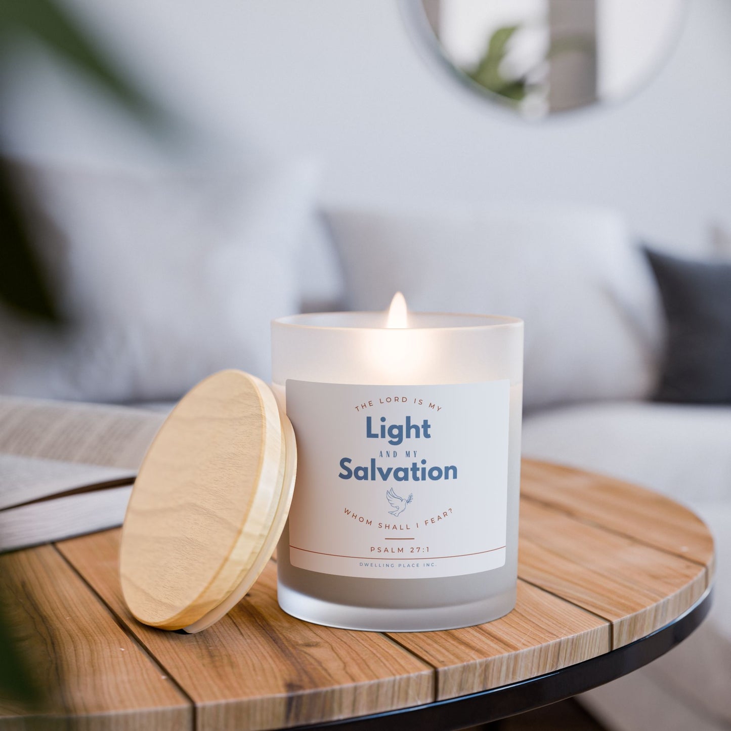 Light and my Salvation Frosted Glass Candle