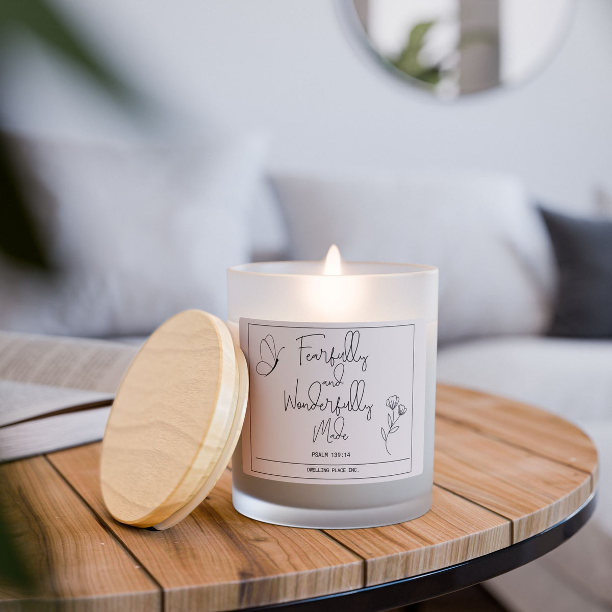 Fearfully & Wonderfully Made Frosted Glass Candle