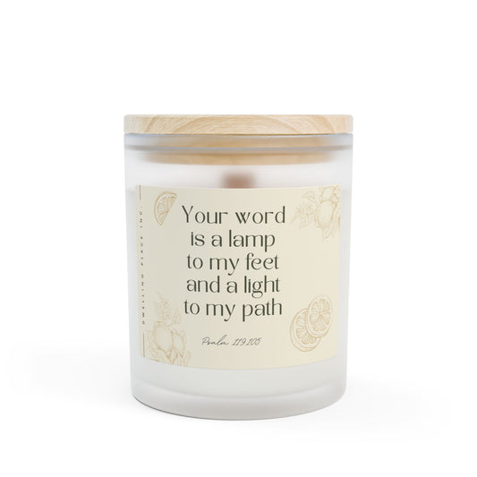 Your Word is a Lamp Frosted Glass Candle